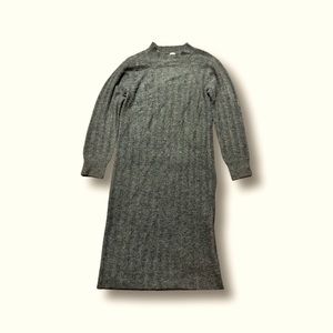 A New Day Dresses Womans Long Sleeve Ribbed Midi Wool Blend Dress With Mock Neck